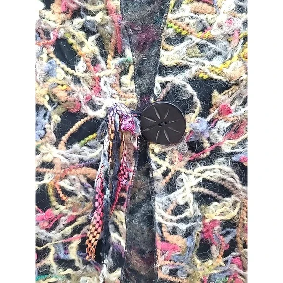 Vtg CANVASBACKS Blazer‎ Wool Boho Avant Garde Abstract Mohair Wearable Art sz 8 - Picture 3 of 11